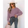 ZESICA Women’s 2026 Spring Long Sleeve Crew Neck Solid Color Cable Knit Chunky Casual Oversized Pullover Sweater Tops(Taro)