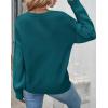 ZESICA Women’s 2026 Spring Long Sleeve Crew Neck Solid Color Cable Knit Chunky Casual Oversized Pullover Sweater Tops(Teal)