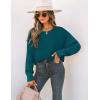 ZESICA Women’s 2026 Spring Long Sleeve Crew Neck Solid Color Cable Knit Chunky Casual Oversized Pullover Sweater Tops(Teal)