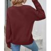 ZESICA Women’s 2026 Spring Long Sleeve Crew Neck Solid Color Cable Knit Chunky Casual Oversized Pullover Sweater Tops(Wine)