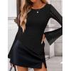 ZESICA Womens 2026 Spring Summer Lace Mesh Sleeve Tops Going Out Double Lined Slim Fit Asymmetrical Shirts Date Night Outfit(Black)