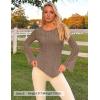 ZESICA Womens 2026 Spring Summer Lace Mesh Sleeve Tops Going Out Double Lined Slim Fit Asymmetrical Shirts Date Night Outfit(Khaki)