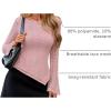 ZESICA Womens 2026 Spring Summer Lace Mesh Sleeve Tops Going Out Double Lined Slim Fit Asymmetrical Shirts Date Night Outfit(Pink)