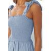 ZESICA Women’s 2026 Summer Boho Spaghetti Strap Square Neck Solid Color Ruffle A Line Beach Long Maxi Dress(Blue)