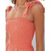 ZESICA Women’s 2026 Summer Boho Spaghetti Strap Square Neck Solid Color Ruffle A Line Beach Long Maxi Dress(Grapefruit)