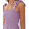 ZESICA Women’s 2026 Summer Boho Spaghetti Strap Square Neck Solid Color Ruffle A Line Beach Long Maxi Dress(Lavender)