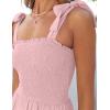 ZESICA Women’s 2026 Summer Boho Spaghetti Strap Square Neck Solid Color Ruffle A Line Beach Long Maxi Dress(Pink)