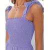 ZESICA Women’s 2026 Summer Boho Spaghetti Strap Square Neck Solid Color Ruffle A Line Beach Long Maxi Dress(Purple)