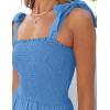 ZESICA Women’s 2026 Summer Boho Spaghetti Strap Square Neck Solid Color Ruffle A Line Beach Long Maxi Dress(Royalblue)