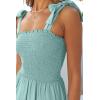 ZESICA Women’s 2026 Summer Boho Spaghetti Strap Square Neck Solid Color Ruffle A Line Beach Long Maxi Dress(Sage)