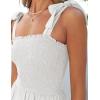 ZESICA Women’s 2026 Summer Boho Spaghetti Strap Square Neck Solid Color Ruffle A Line Beach Long Maxi Dress(White)