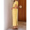 ZESICA Women’s 2026 Summer Floral Bodycon Dress Short Sleeve Ruched Mesh Wedding Guest Cocktail Party Midi Dresses(Lightyellow)
