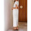 ZESICA Women’s 2026 Summer Floral Bodycon Dress Short Sleeve Ruched Mesh Wedding Guest Cocktail Party Midi Dresses(White)