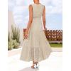 ZESICA Women’s 2026 Summer Sleeveless Maxi Dress Casual V Neck Hollow Out Eyelet A Line Flowy Party Long Dresses(Apricot)