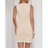 ZESICA Women’s 2026 Summer Sleeveless Mini Dress Elegant Crewneck Button Knit Bodycon Bussiness Office Short Dresses(Apricot)
