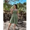 ZESICA Women’s 2026 Summer Spaghetti Strap Sleeveless Square Neck Ruffle A Line Swing Mini Dress(Armygreen)