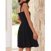 ZESICA Women’s 2026 Summer Spaghetti Strap Sleeveless Square Neck Ruffle A Line Swing Mini Dress(Black)