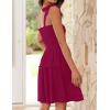 ZESICA Women’s 2026 Summer Spaghetti Strap Sleeveless Square Neck Ruffle A Line Swing Mini Dress(Fuchsia)