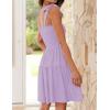 ZESICA Women’s 2026 Summer Spaghetti Strap Sleeveless Square Neck Ruffle A Line Swing Mini Dress(Lightpurple)