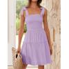 ZESICA Women’s 2026 Summer Spaghetti Strap Sleeveless Square Neck Ruffle A Line Swing Mini Dress(Lightpurple)