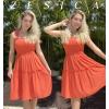 ZESICA Women’s 2026 Summer Spaghetti Strap Sleeveless Square Neck Ruffle A Line Swing Mini Dress(Orange)