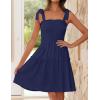 ZESICA Women’s 2026 Summer Spaghetti Strap Sleeveless Square Neck Ruffle A Line Swing Mini Dress(Royalblue)