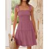 ZESICA Women’s 2026 Summer Spaghetti Strap Sleeveless Square Neck Ruffle A Line Swing Mini Dress(Taro)