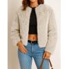 ZESICA Women’s 2026 Winter Faux Fur Coats Fluffy Cropped Jacket Long Sleeve Shaggy Outerwear Fall Clothes with Pockets(Apricot)