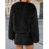 ZESICA Women’s 2026 Winter Faux Fur Coats Fluffy Cropped Jacket Long Sleeve Shaggy Outerwear Fall Clothes with Pockets(Black)