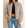 ZESICA Women’s 2026 Winter Faux Fur Coats Fluffy Cropped Jacket Long Sleeve Shaggy Outerwear Fall Clothes with Pockets(Oats)