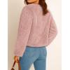 ZESICA Women’s 2026 Winter Faux Fur Coats Fluffy Cropped Jacket Long Sleeve Shaggy Outerwear Fall Clothes with Pockets(Pink)