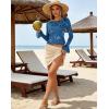ZESICA Womens Bell Long Sleeve Going Out Tops 2026 Spring Trendy Mesh Floral Fitted Shirts Cute Date Y2k Top Outfits(Darkblue)