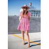 ZESICA Women’s Boho 2026 Summer Square Neck Puff Sleeve Off Shoulder Smocked Tiered Casual A Line Short Mini Dress(Dustypink)