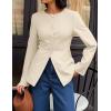 ZESICA Womens Business Casual Blazers Fall Long Sleeve Button Suit Jackets Office Work Outfits Fitted Blazer Clothes 2026(Apricot)