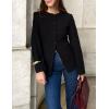 ZESICA Womens Business Casual Blazers Fall Long Sleeve Button Suit Jackets Office Work Outfits Fitted Blazer Clothes 2026(Black)