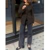 ZESICA Womens Business Casual Blazers Fall Long Sleeve Button Suit Jackets Office Work Outfits Fitted Blazer Clothes 2026(Coffee)
