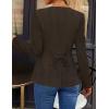ZESICA Womens Business Casual Blazers Fall Long Sleeve Button Suit Jackets Office Work Outfits Fitted Blazer Clothes 2026(Coffee)