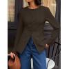 ZESICA Womens Business Casual Blazers Fall Long Sleeve Button Suit Jackets Office Work Outfits Fitted Blazer Clothes 2026(Coffee)