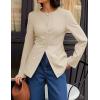 ZESICA Womens Business Casual Blazers Fall Long Sleeve Button Suit Jackets Office Work Outfits Fitted Blazer Clothes 2026(Khaki)