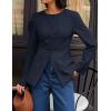 ZESICA Womens Business Casual Blazers Fall Long Sleeve Button Suit Jackets Office Work Outfits Fitted Blazer Clothes 2026(Navy)