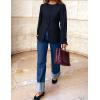ZESICA Womens Business Casual Blazers Fall Long Sleeve Button Suit Jackets Office Work Outfits Fitted Blazer Clothes 2026(Navy)