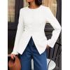 ZESICA Womens Business Casual Blazers Fall Long Sleeve Button Suit Jackets Office Work Outfits Fitted Blazer Clothes 2026(White)
