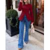 ZESICA Womens Business Casual Blazers Fall Long Sleeve Button Suit Jackets Office Work Outfits Fitted Blazer Clothes 2026(Wine)