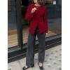 ZESICA Womens Business Casual Blazers Fall Long Sleeve Button Suit Jackets Office Work Outfits Fitted Blazer Clothes 2026(Wine)