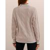 ZESICA Women’s Casual Long Sleeve Mock Neck Cable Knit Contrast Color Fall 2026 Winter Chunky Pullover Sweater(Almond)