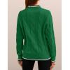 ZESICA Women’s Casual Long Sleeve Mock Neck Cable Knit Contrast Color Fall 2026 Winter Chunky Pullover Sweater(Green)