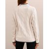 ZESICA Women’s Casual Long Sleeve Mock Neck Cable Knit Contrast Color Fall 2026 Winter Chunky Pullover Sweater(Ivory)
