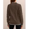 ZESICA Women’s Casual Long Sleeve Mock Neck Cable Knit Contrast Color Fall 2026 Winter Chunky Pullover Sweater(Mocha)