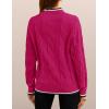 ZESICA Women’s Casual Long Sleeve Mock Neck Cable Knit Contrast Color Fall 2026 Winter Chunky Pullover Sweater(Rose)