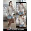 ZESICA Women’s Casual Long Sleeve Mock Neck Cable Knit Contrast Color Fall 2026 Winter Chunky Pullover Sweater(Sand)